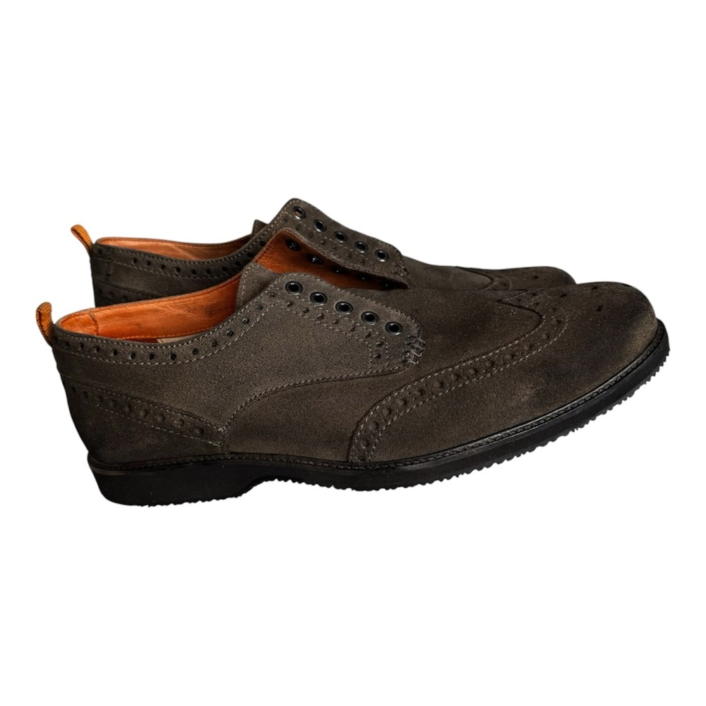 Tommy Bahama Classic Men’s Suede Wingtip Dress Shoes - Dark Brown